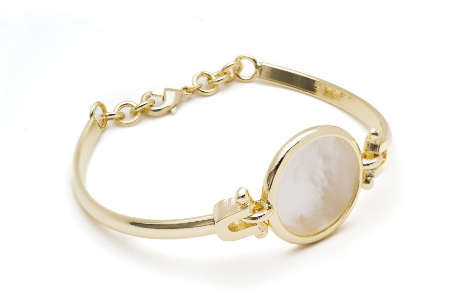 14k gold electroplated with ecoating with Mother of Pearl Bracelet