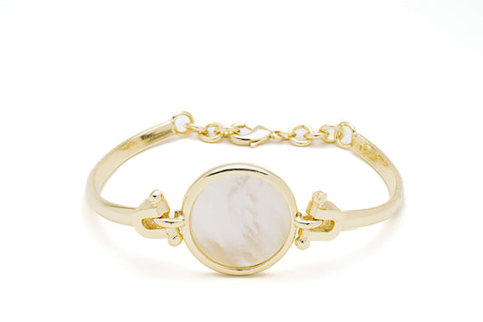 14k gold electroplated with ecoating with Mother of Pearl Bracelet